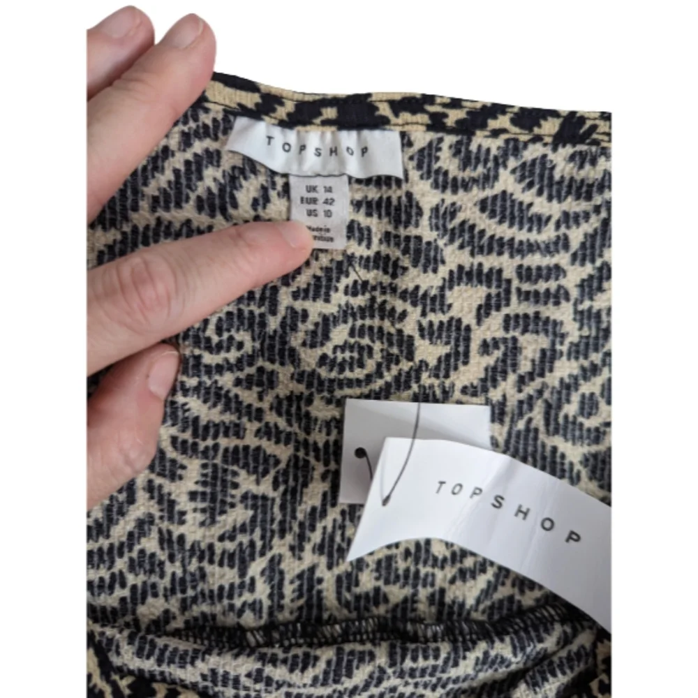 Topshop Tie Shoulder Printed Jumpsuit 10 - Picture 6 of 8